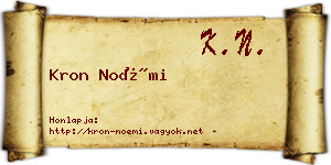 Kron Noémi névjegykártya